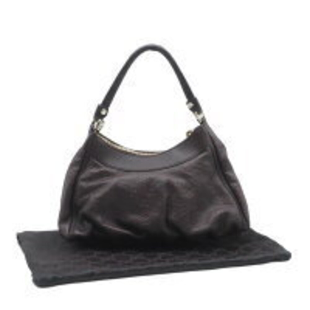 Gucci ssima Brown GG Handbag Dark Leather